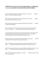 Community Exam 1 Study Guide 2026&sol;2027 &vert; Chapters 1&ndash;6&comma; 11&comma; 12 & 28 Practice Questions And Answers