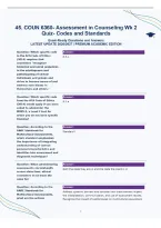 COUN 6360- Assessment in Counseling Wk 2&NewLine;Quiz- Codes and Standards&NewLine;Exam-Ready Questions and Answers&NewLine;LATEST UPDATE 2026&sol;2027 &vert; PREMIUM ACADEMIC EDITION