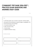 Community Test Bank 2026&sol;2027 &vert; Practice Exam Questions And Answers Study Guide