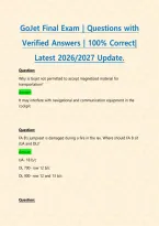 GoJet Final Exam &vert; Questions with Verified Answers &vert; 100&percnt; Correct&vert; Latest 2026&sol;2027 Update&period;