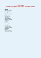 CMPC Exam&NewLine;Verified Exam Questions and Answers Latest update 2026&sol;2027