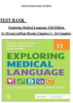 Test Bank for Exploring Medical Language&comma; 11th Edition by Myrna LaFleur Brooks&NewLine;