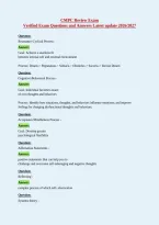 CMPC Review Exam&NewLine;Verified Exam Questions and Answers Latest update 2026&sol;2027