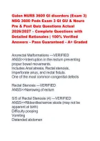 Galen NURS 3600 GI disorders &lpar;Exam 3&rpar; NSG 3600 Peds Exam 3 GI GU & Neuro Pre & Post Quiz Questions Actual 2026&sol;2027 &ndash; Complete Questions with Detailed Rationales &vert; 100&percnt; Verified Answers &ndash; Pass Guaranteed &ndash; A&plus; Graded 