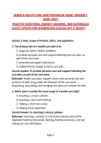 Alberta Health Care Aide Provincial Exam&comma; Version 2 &lpar;2026&ndash;2027&rpar;&NewLine; Practice Questions&comma; Correct Answers&comma; And Rationales Latest Update For Guaranteed Success Get It Right&excl;&excl;&NewLine;