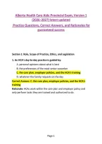 Alberta Health Care Aide Provincial Exam&comma; Version 1 &lpar;2026&ndash;2027&rpar; latest updated &NewLine; Practice Questions&comma; Correct Answers&comma; and Rationales for guaranteed success&NewLine;