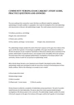 Community Nursing Exam 2 2026&sol;2027 &vert; Study Guide&comma; Practice Questions And Answers