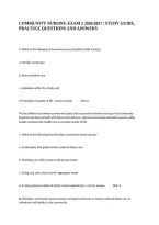 Community Nursing Exam 1 2026&sol;2027 &vert; Study Guide&comma; Practice Questions And Answers
