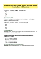WGU D440 Health and Wellness Through Nutritional Science &ndash; Practice Exam with Answers and Rationales