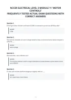 Nccer Electrical Level 3 Module 11 'Motor&NewLine;Controls'&NewLine;Frequently Tested Actual Exam Questions With&NewLine;Correct Answers