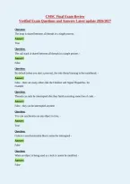 CMSC Final Exam Review&NewLine;Verified Exam Questions and Answers Latest update 2026&sol;2027
