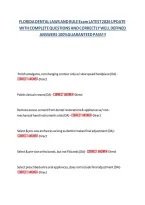 Florida Dental Laws and Rules Exam 2026 &vert; Practice Questions and Answers