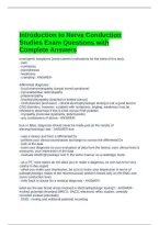 Introduction to Nerve Conduction Studies Exam Questions with Complete Answers