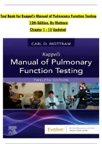 Test Bank For Ruppel's Manual of Pulmonary Function Testing&comma; 12th - 2023 All Chapters - 9780323762618&NewLine;