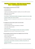 Delegation & Prioritization - 2026 Clinical Decision Making&colon;&NewLine;Exam 1 - Questions with Correct Answers