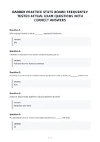 Barber Practice State Board Frequently&NewLine;Tested Actual Exam Questions With&NewLine;Correct Answers