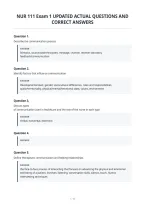 Nur 111 Exam 1 Updated Actual Questions And&NewLine;Correct Answers