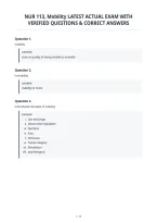 Nur 113&comma; Mobility Latest Actual Exam With&NewLine;Verified Questions & Correct Answers