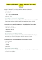 Pediatric Development&colon; Exam 3 - Questions with Correct&NewLine;Answers