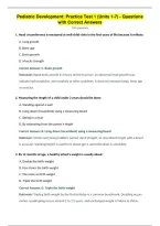 Pediatric Development&colon; Practice Test 1 &lpar;Units 1-7&rpar; - Questions&NewLine;with Correct Answers