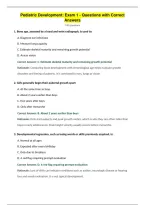 Pediatric Development&colon; Exam 1 - Questions with Correct&NewLine;Answers