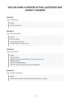 Nur 265 Exam 4 Updated Actual Questions And&NewLine;Correct Answers