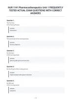 Nur 1141 Pharmocotheraputics Unit 1 Frequently&NewLine;Tested Actual Exam Questions With Correct&NewLine;Answers