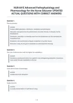 NUR-641E Advanced Pathophysiology and&NewLine;Pharmacology for the Nurse Educator UPDATED&NewLine;ACTUAL QUESTIONS WITH CORRECT ANSWERS