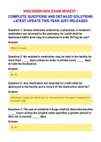 Wisconsin Nha Exam Newest &NewLine;Complete Questions And Detailed Solutions&NewLine;Latest Update This Year Just Released