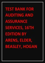 Test Bank For Auditing And Assurance Services&comma; 16Th Edition By Arens&comma; Elder&comma; Beasley&comma; Hogan