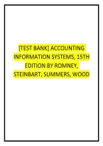 Test Bank For Accounting Information Systems&comma; 15Th Edition By Romney&comma; Steinbart&comma; Summers&comma; Wood