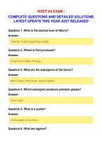 Wset D4 Exam &NewLine;Complete Questions And Detailed Solutions&NewLine;Latest Update This Year Just Released
