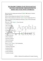 Psychiatric Nursing Exam Two Exam Fully Solved & Updated 2026 &vert; From Question To Perfection&vert; Study With Confidence&excl;