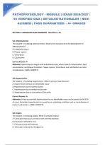 Pathophysiology - Module 3 Exam 2026&sol;2027 &vert; 50 Verified Q&A &vert; Detailed Rationales &vert; Ngn-Aligned &vert; Pass Guaranteed &ndash; A&plus; Graded