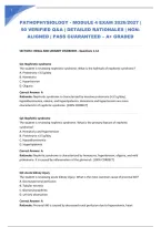 Pathophysiology - Module 4 Exam 2026&sol;2027 &vert; 50 Verified Q&A &vert; Detailed Rationales &vert; Ngn-Aligned &vert; Pass Guaranteed &ndash; A&plus; Graded