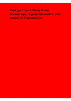 Biology Exam 2 Study Guide&colon; Microscope&comma; Organic Molecules&comma; Cell Structure & Membranes
