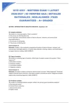Isye 6501 - Midterm Exam 1 Latest 2026&sol;2027 &vert; 60 Verified Q&A &vert; Detailed Rationales &vert; Ngn-Aligned &vert; Pass Guaranteed &ndash; A&plus; Graded