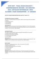 Isye 6501 - Final Exam 2026&sol;2027 &vert; Comprehensive Review &vert; 100 Verified Q&A &vert; Detailed Rationales &vert; Ngn-Aligned &vert; Pass Guaranteed &ndash; A&plus; Graded