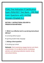 IFSAC Fire Instructor II Certification &NewLine;Exam 2026&sol;2027 Test Bank &ndash; 300 Real &NewLine;Exam Questions with Verified &NewLine;Answers &lpar;Graded A&plus;&rpar;&NewLine; 