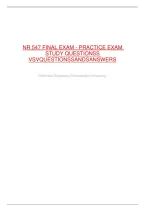 Nr 547 Final Exam - Practice  Exam  Study  Questionss And Answers&NewLine;