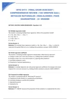 Isye 6414 - Final Exam 2026&sol;2027 &vert; Comprehensive Review &vert; 100 Verified Q&A &vert; Detailed Rationales &vert; Ngn-Aligned &vert; Pass Guaranteed &ndash; A&plus; Graded