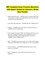 RBT Complete Exam Practice Questions &NewLine;with Expert Graded A&plus; Answers &vert; Brand &NewLine;New Version 