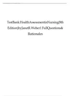 Health Assessment in Nursing &lpar;8th Edition&rpar; by Janet R&period; Weber &vert; Full Questions & Rationales Test Bank&NewLine;