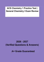 ACS Chemistry 1 Practice Test 2026&ndash;2027 &vert; General Chemistry I Final Exam Review & Comprehensive Study Guide PDF &vert; Practice Questions & Exam Prep