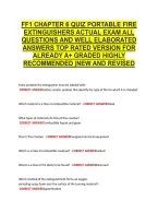 Ff1 Chapter 6 Quiz Portable Fire &NewLine;Extinguishers Actual Exam All &NewLine;Questions And Well Elaborated &NewLine;Answers Top Rated Version For &NewLine;Already A&plus; Graded Highly &NewLine;Recommended &vert;New And Revised 