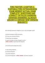 Fire Fighter I Chapter 6 - &NewLine;Portable Fire Extinguishers &NewLine;Exam Newest Actual Exam &NewLine;Complete  Questions And &NewLine;Correct Detailed Answers &NewLine;&lpar;Verified Answers&rpar; &vert;Already &NewLine;Graded A&plus;&vert;&vert;Brand New Version &NewLine;2026&sol;2027&excl;&excl;&excl; 