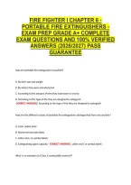 Fire Fighter I Chapter 6 - &NewLine;Portable Fire Extinguishers - &NewLine;Exam Prep Grade A&plus; Complete &NewLine;Exam Questions And 100&percnt; Verified &NewLine;Answers &lpar;2026&sol;2027&rpar; Pass &NewLine;Guarantee 