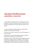 Oncology NCLEX practice questions &plus; answers&NewLine;