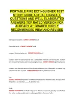 Portable Fire Extinguisher Test &NewLine;Study Guide Actual Exam All &NewLine;Questions And Well Elaborated &NewLine;Answers Top Rated Version For &NewLine;Already A&plus; Graded Highly &NewLine;Recommended &vert;New And Revised 