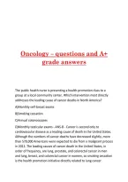 Oncology &ndash; questions and A&plus; grade answers